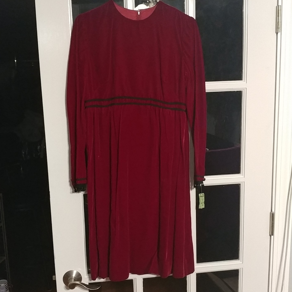 Saks Fifth Avenue Vintage Red Velvet Dress